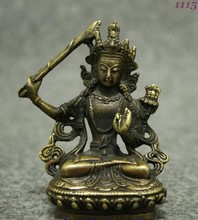 YM 308 Tibeten Coletar Budismo Cobre Bronze Manjushri Buda Kwan Yin-Estátua Estatueta 2024 - compre barato