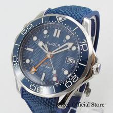 BLIGER Mechancial Wristwatch 41mm Automatic Men's Watch GMT Sapphire Glass Rubber Strap 2024 - buy cheap