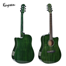 Kaysen 41inch Acoustic Guitar High gloss Solid Mahogany veneer Guitarra 6 Colors Red Blue Green Guitar Top Quality Wooden AGT106 2024 - buy cheap