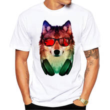Novelty printed HIPPIE WOLF design mens t shirt top quality fashion short sleeve men tshirt men tee shirts tops men T-shirt 2019 2024 - buy cheap