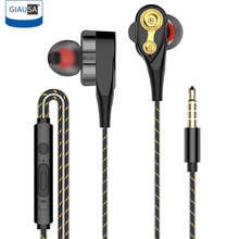 3.5mm Wired Dual Drive Stereo earphone In-ear Headset Music Earbuds Bass For iPhone huawei Xiaomi With HD Microphone 2024 - buy cheap