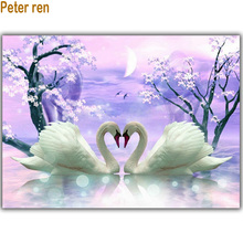 DIY 5D diamond painting cross stitch square diamonds embroidery cartoon Swan love diamond mosaic home decor picture rhinestones 2024 - buy cheap