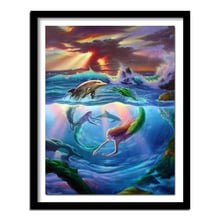 Mermaid Diamond Painting Cross Stitch 5D DIY Diamond Embroidery Animals Full Drill  Decoration Home Gifts 2024 - buy cheap