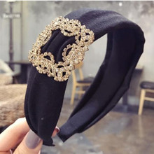 Women Crystal Buckle Hairband Headband Korean Hair Accessories Hairband Knot Adults Hair Ornament Crystal Head Band Solid 2024 - buy cheap