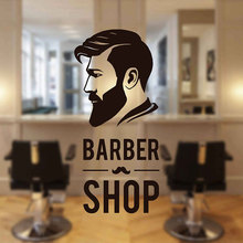 Barbershop Man Face Wall Decals Sign Logo Barber Shop Window Sticker Vinyl Decor Barber's Moustache Mural Wallpaper A141 2024 - buy cheap