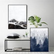 Pôsteres nórdicos minimalistas, peças única, montanha, picos, paisagem, pintura em tela, arte de parede, decoração para sala de estar 2024 - compre barato