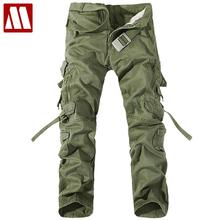 Calças cargo masculinas confortáveis de algodão, calças de lazer lavadas multi-bolso para homens calças exército tamanhos 28-42 c454 2024 - compre barato