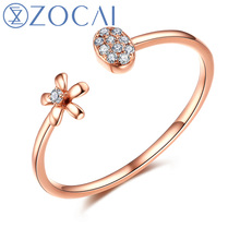 ZOCAI Brand Princess Natural 0.05 CT Diamond Ring with Real 18K Rose Gold (Au750) JBW00499 2024 - buy cheap