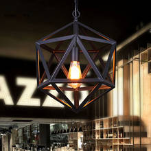 Geometric pendant lamp Dining room Kitchen Bar geometric chandelier Loft Vintage Industrial Decor Iron pendant lamp Fixtures 2024 - buy cheap