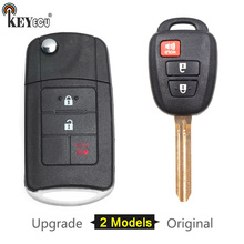 KEYECU for Toyota RAV4 Replacement Original/Modified Flip Remote Car Key Shell Case Fob 3 Button TOY43 Blade HYQ12BDM HYQ12BEL 2024 - buy cheap