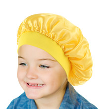 Touca infantil de cetim, turbante com tampa de dormir, para meninas e crianças, chapéu para dormir, cobertura de cabelo 2024 - compre barato