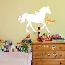 Horse Nursery Room Wall Stickers Custom Name Vinyl Wall Decals Children Room Wall Decor Wall Art Personalized Wallpaper 607C-B 2024 - buy cheap