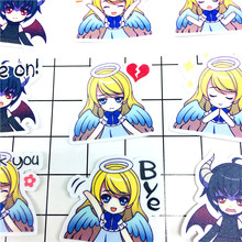 38 PCS Anime angel and demon Stickers Crafts And Scrapbooking stickers book Student label Decorative sticker DIY Stationery 2024 - buy cheap