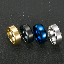 Nova personalidade Simples anel de aço de Tungstênio de aço inoxidável 8mm Escovado de alta qualidade Dos Homens de aço titanium encantos anéis 2024 - compre barato