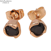 Amazing Wholesale so Shining Onyx gold tone fashion jewelry Black Crystal Stud Earrings JE826 Birthday gifts 2024 - buy cheap