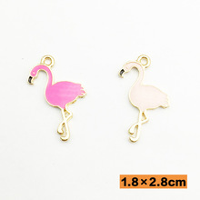 Hot Sale DIY 10pcs Fashion Charm Gifts Enamel Flamingos Alloy Pendant Making Hair Bracelet Necklace Jewelry Accessories 2024 - buy cheap