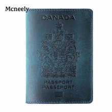 Funda de pasaporte de Canadá, tarjetero de cuero de Caballo Loco, funda para pasaporte de hombre, Cartera de viaje de cuero genuino Unisex 2024 - compra barato
