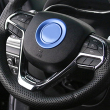 Cubierta de marco de botón de volante de coche, accesorios de plástico ABS para Jeep Grand Cherokee 2014-2017 2024 - compra barato