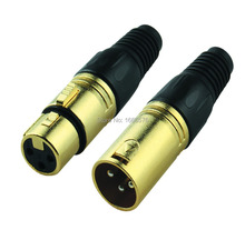 high quality 5 pairs/lot XLR 3 gold Pin Cannon Connector XLR Plug Male 3 pole gold female Jack MIC Audio connector 2024 - buy cheap