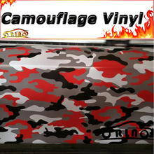 Black Red Grey Camouflage Vinyl Film Car Wrap With Air Bubble Truck Motors Vehicle Wrapping Sticker ORINO Car Wrap Decal 2024 - buy cheap