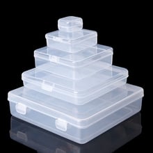 Square Transparent Plastic Jewelry Storage Boxes Beads Crafts Case Containers 5 Sizes 2024 - buy cheap