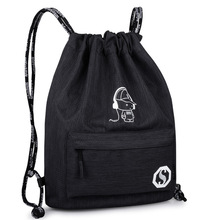 Mochila escolar oxford casual, bolsa leve de cordão com estampa de marca florescente para homens e mulheres, para adolescentes 2024 - compre barato