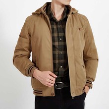 Jaqueta bomber de lã com capuz, casaco grosso masculino casual de algodão, solto e quente para outono e inverno 2024 - compre barato