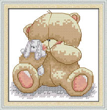 UM urso bonito do ponto da cruz kit contagem 11ct cópia da lona dos desenhos animados pontos de bordado DIY handmade needlework plus 2024 - compre barato