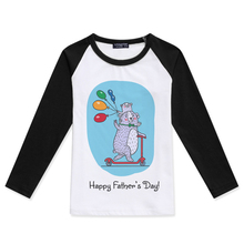 New Arrival Boys T shirt Raglan Long Sleeve Girls Tops Cotton Children Clothing Happy Fathers Day Print Kids T-Shirt Child Tees 2024 - buy cheap