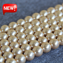 New For Necklace&Bracelet 8-14mm Light Yellow Shell pearl beads DIY gift for women loose Jewelry making design 15inch Wholesale 2024 - buy cheap