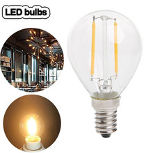 Energy Saving E14 2W LED Edison Filament Lamp 220V Ball Globe Bulb G45 Indoor lighting fixtures PAK55 2024 - buy cheap