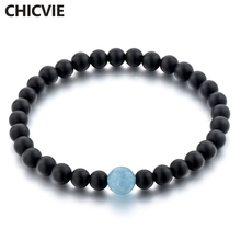 CHICVIE Light blue Men Natural Stone Charms Distance Bracelets & Bangles Bead For Women Jewelry Making custom Bracelet SBR180057 2024 - buy cheap