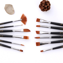 12Pcs Paint Brush Set With Carrying Black Case For Watercolor Brush Oil Acrylic Drawing Painting Nylon Hair 2024 - buy cheap