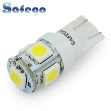 Safego 200pcs T10 W5W 168 194 2825 5 SMD LED Car Interior Light Bulbs 5050 White Blue Color Car Clearance Wedge Lamp DC 12V 2024 - купить недорого