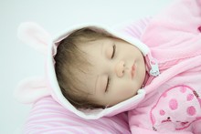 18 "silicone macio vinil renascer bebê bonecas dormindo boneca menina artesanal lifelike moda presente do bebê novo design acessório 2024 - compre barato