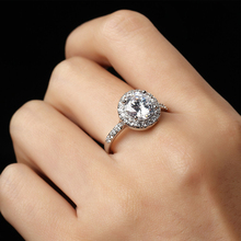 Utimtree-anillos grandes redondos de circonia cúbica para mujer, joyería de boda, anillo de compromiso para mujer, anillos de fiesta de cristal 2024 - compra barato