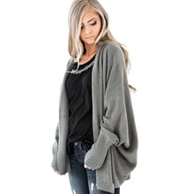 PEONFLY 2019 Autumn Winter Cardigans For Women Oversize Batwing Sleeve Sweaters Long Cardigan Female Knitted Jackets Coats 2024 - buy cheap