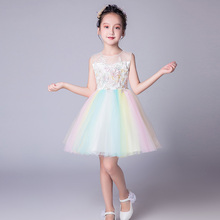 2020 vestido de princesa infantil feminino, sem mangas, elegante, de verão, roupa para casamento e festas, para meninas mbd090 2024 - compre barato