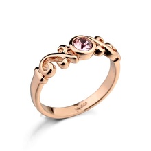 TONGKWOK-anillos de cristal austriaco para mujer, Color oro rosa auténtico, regalo de San Valentín, TK-RA11876Pink antialérgico, nueva oferta 2024 - compra barato