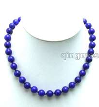 Beautiful Big 10mm Blue Round Stone 18" Necklace -nec5817 2024 - buy cheap