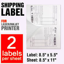 JETLAND Half Sheet Self Adhesive Shipping Labels for Laser & Inkjet Printers (50 Sheets, 100 Labels) 5.5x8.5 inches, White Pack 2024 - buy cheap