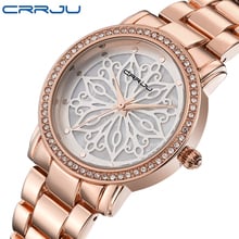 CRRJU luxury Dress Brand Fashion Watch Woman Ladies Rose gold Diamond relogio feminino Dress Clock female relojes mujer 2018 New 2024 - buy cheap