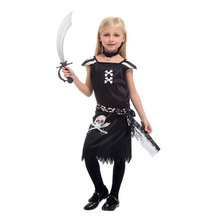 Criança crianças cicatriz-deixe meninas gótico punk pirata traje dia das bruxas purim carnaval mardi gras festa vestido extravagante 2024 - compre barato
