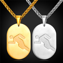 Dog Tag Double Necklace Pendant Athletics Sport Jewelry For Men/Women Stainless Steel/Gold Color chain GP2248 2024 - buy cheap