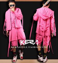 S-4xl! 2021 New Men's Fashion Gd Beyonce Pink Belt With Cap Jacket Performance Coat Formal Dress Singer Costumes Clothing 2024 - buy cheap