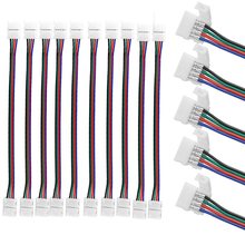 10 мм 4 Pin LED RGB полоса разъем для SMD 5050 RGB светодиодная полоса света Solderless печатная плата с двумя разъемами соединительный кабель 2024 - купить недорого