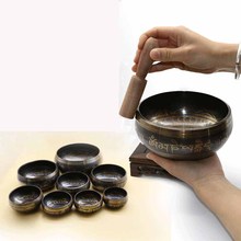 Nepalese handmade Buddha sound bowl yoga ornaments Tibet turn bowl bowl sound therapy brass material to relax body function 2024 - buy cheap