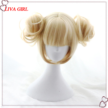 Liva girl My Boku no Hero Academia Akademia Himiko Toga Short Light Blonde Ponytails Heat Resistant Cosplay Costume Wig+Cap 2024 - buy cheap