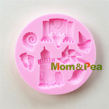 Mom&Pea 1093 Free Shipping Castle Silicone Mold Cake Decoration Fondant Cake 3D Mold Food Grade 2024 - buy cheap