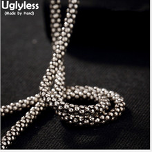 Uglyless-collares de plata de ley 925 auténtica sin colgante Unisex, joyería fina de 2MM y 3MM de grosor, cadena de leopardo, Bisutería 2024 - compra barato